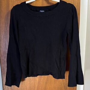 Splendid Black Ribbed Knit Top